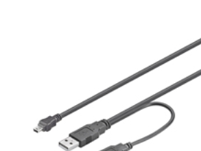 Goobay 0.6 M 2 X Usb A/Mini Usb B, 0,6 M, Mini-Usb B, 2 X Usb, Usb 2.0, Männlich/Männlich, Schwarz