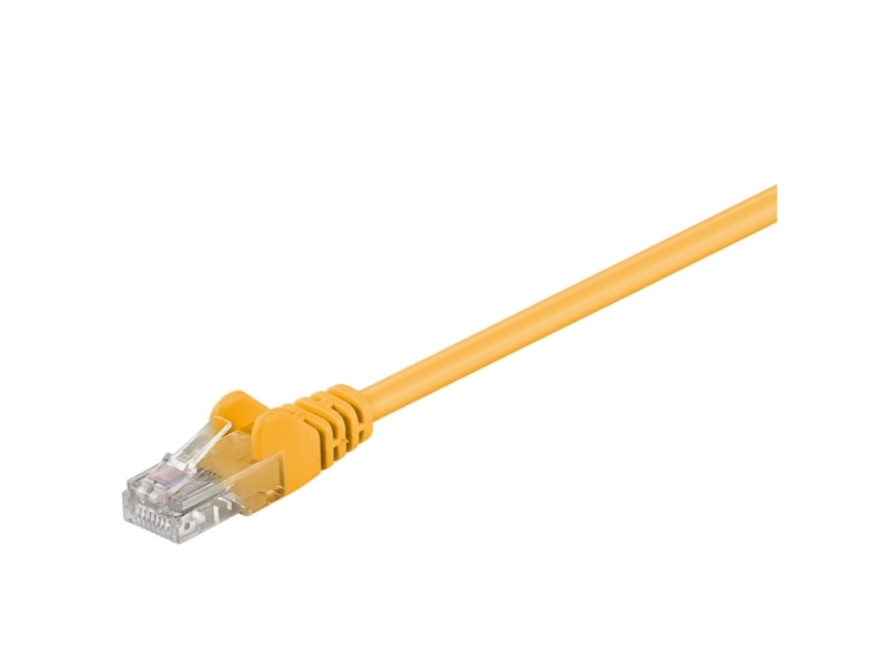 Goobay Netværkskabel CAT 5e, U/UTP, gul, 2 m kobberbeklædt aluminiumleder (CCA)