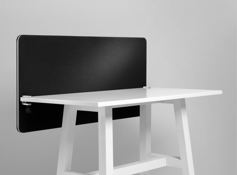 Bordsskärm Lintex Edge 180x70cm svart Fiji-tyg och svart kantlist (exkl. beslag) | Möbler - Bord - Tillbehör | GameStuff