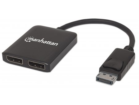 Manhattan Displayport Auf 2-Port Displayport Mst-Hub, Zum Verteilen Eines Displayport-Signals Auf Zwei Displayport-Monitore, Anzeigemodi Gespiegelt,