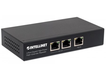 Intellinet 2-Port Gigabit High-Power Poe+ Extender, Ieee 802.3At/Af Poe+/Poe, Verlängert Die Reichweite Einer Poe-Verbindung Um Zusätzliche 100 Meter
