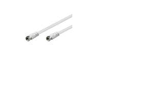 Goobay Sat-Antennenkabel (<70 Db), Doppelt Geschirmt, F-Stecker > F-Stecker, Ccs, Pvc-5 Mm, 10 M, Weiß, 10 M, 3C-2V, F-Typ, F-Typ, Weiß
