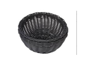 Brotkorb Ø16x8 Cm Rund Robuste Flechtung Pp Schwarz, 45 Stk./Karton