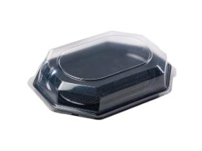 Einwegdeckel Hoch 8-Eckig Klar Für Schwarzes Tablett Vnr 73700, 10 Stk/Pack