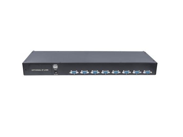 Intellinet Modularer 8-Port Kvm-Switch Mit Vga-Schnittstelle, Zur Verwendung Mit Rackmount Lcd-Konsolen 508032 Oder 507981, Schwarz