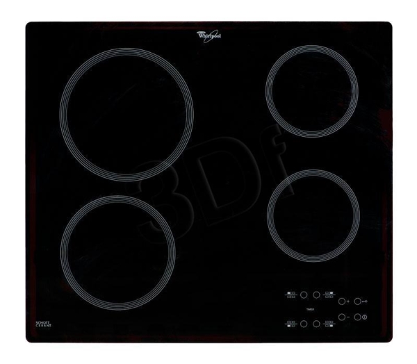 Whirlpool Akt 801/ne Keramisk Kogeplade 4 Plader Niche Bredde: 56 Cm Dybde: 49 Cm Rammeløs Sort