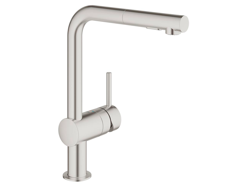 GROHE 30274DC0, Öppnas utåt, Rostfritt stål, Metall, Hävarm, Single, 3/8 | VVS Artiklar - Kök - Köksblandare | GameStuff