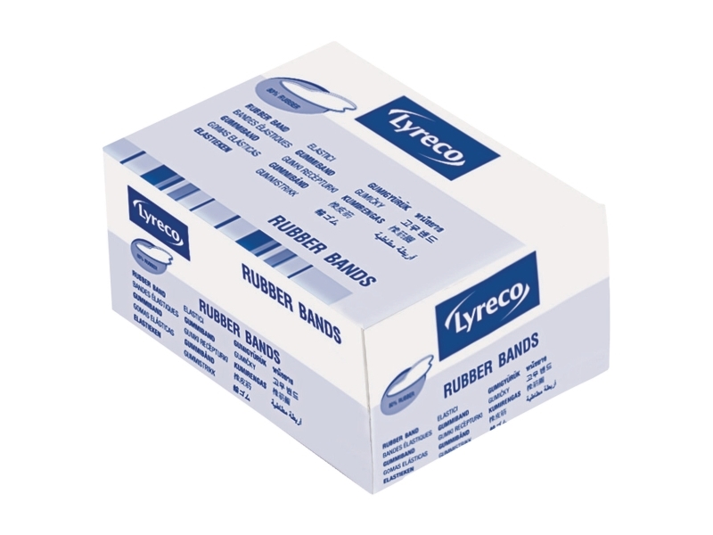 Elastikker lyreco gummibånd 180x10mm æske a 500 g