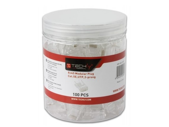 Techly IWP-JAR-C5RTY, RJ45, Transparent, Plast, Cat5e, U/UTP (UTP), Guld
