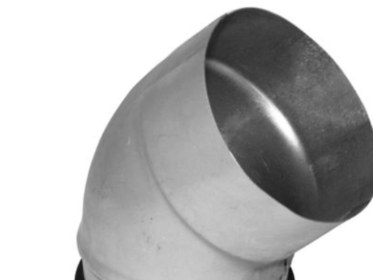 kort bøj.ø100 45° MF/NP - kort galvaniseret muffe/nippel