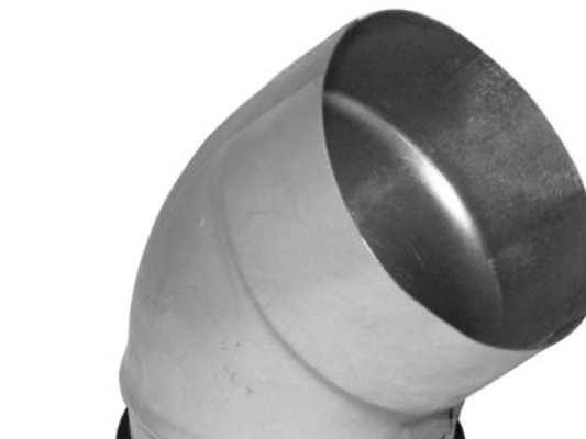 kort bøj.ø160 45° MF/NP - kort galvaniseret muffe/nippel