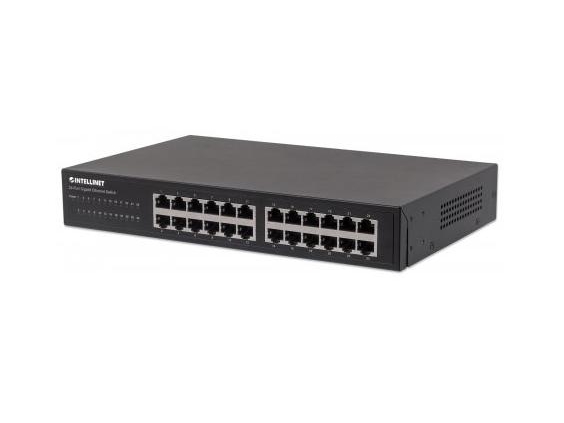 Intellinet 24-Port Gigabit Ethernet Switch, 24 X 10/100/1000 Mbit/S Rj45-Ports, Ieee 802.3Az (Energy Efficient Ethernet), Desktop, 19" Rackmount, Met