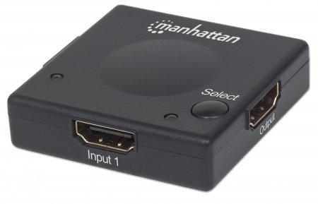 Manhattan 1080P 2-Port Hdmi-Switch, Automatisches Und Manuelles Umschalten, Schwarz, Hdmi, 1.3B, Kunststoff, Schwarz, 5 M, 480I, 480P, 576I, 576P, 72