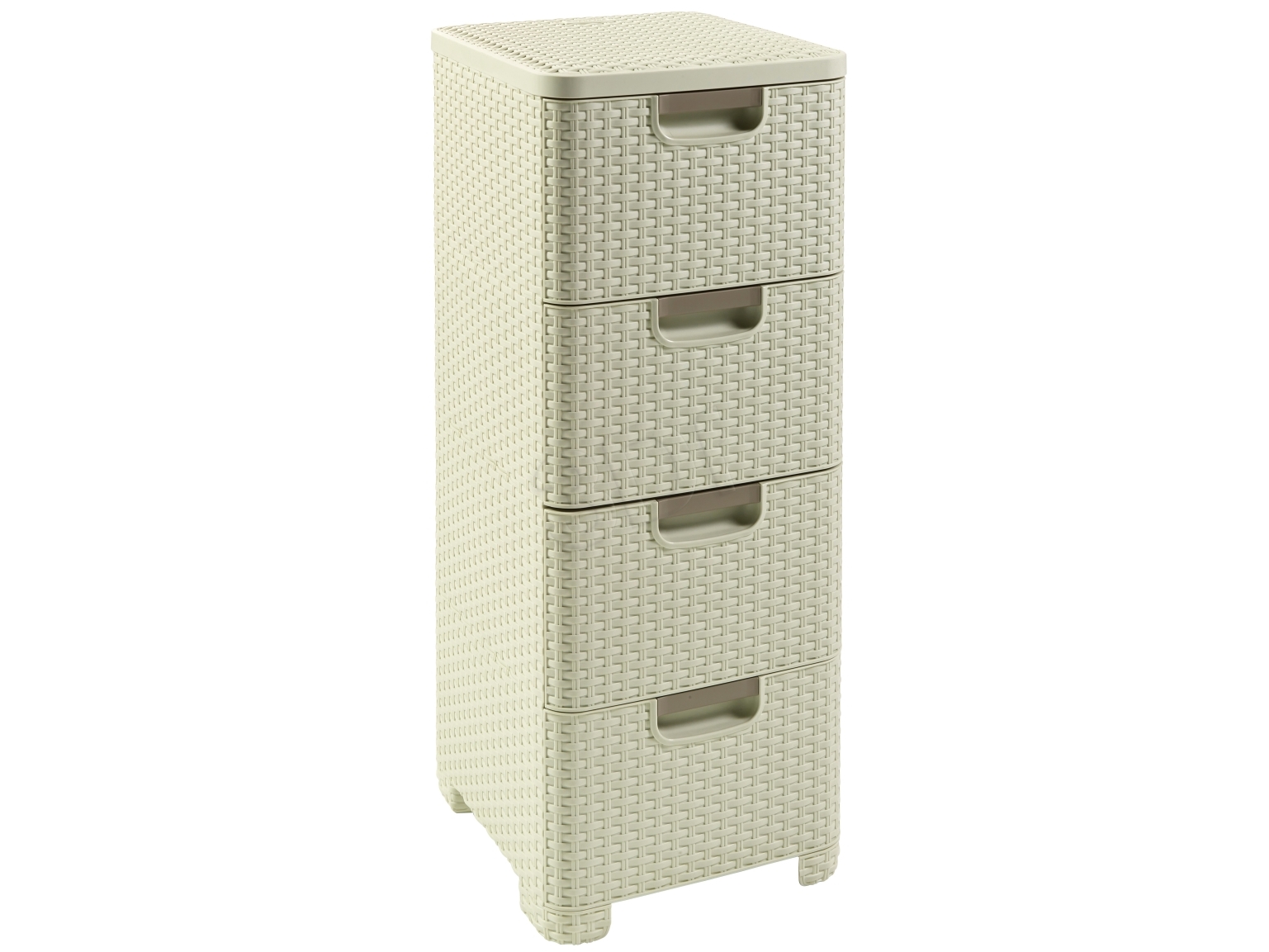 Billede af Curver Bookcase With 4 Drawers Curver Style Cream - 46823