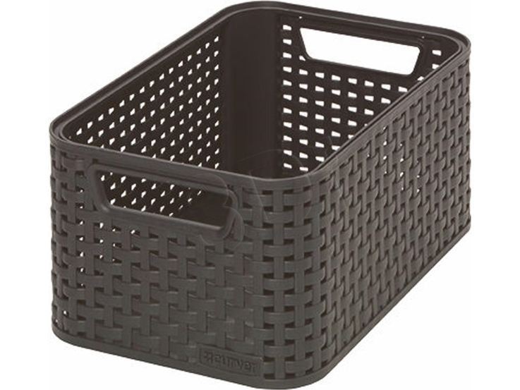 Curver Style S, Opbevaringskurv, Grå, Rattan, Monokromatisk, Badeværelse, Soveværelse, 285 Mm