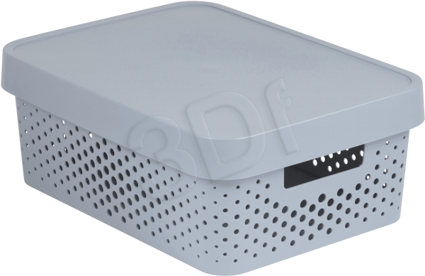 Curver Infinity 11L Hellgrau Durchbrochener Behälter Mit Deckel - 229163