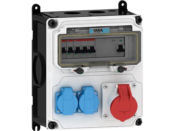Bals Variabox M Mit Cee 16A Und Dänischer Steckdose. Kunststoffgehäuse, Für Wandmontage. Verkabelung Montiert Und Einbaufertig, Ip44