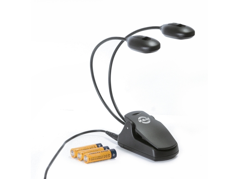 K&M Nodelampe "Twinhead Led" M/Ac-Adaptor