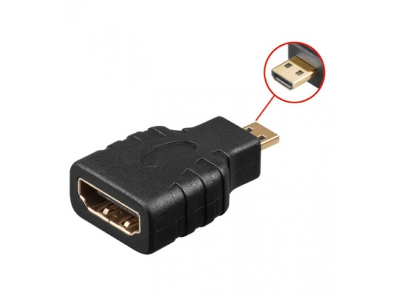 Techly Micro D Hdmi - Hdmi M/F, Micro Hdmi D, Hdmi, Sort