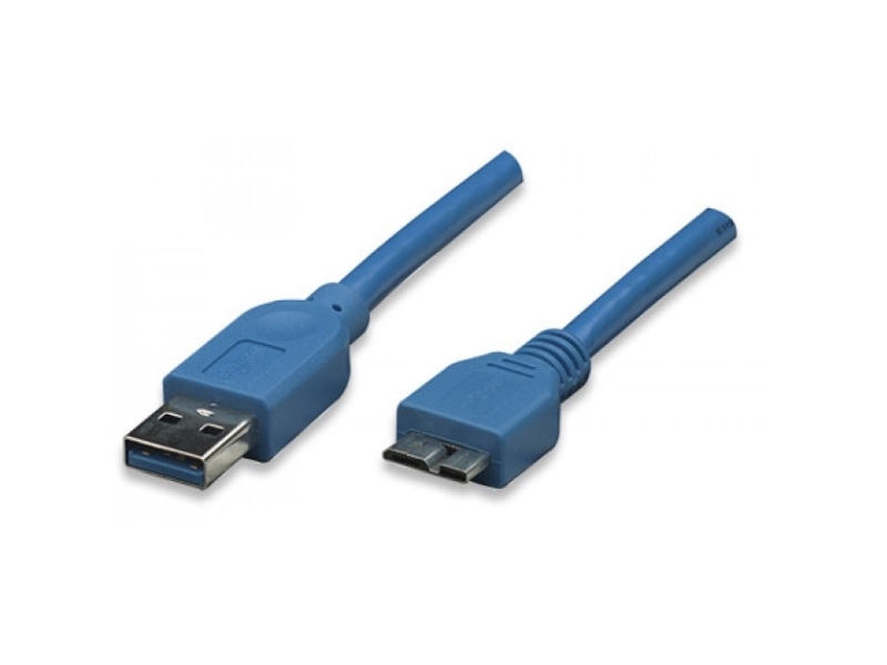 Techly 3.0M Usb 3.0 A-Micro B M/M, 3 M, Usb A, Micro-Usb B, Usb 3.2 Gen 1 (3.1 Gen 1), Hanstik/Hanstik, Blå