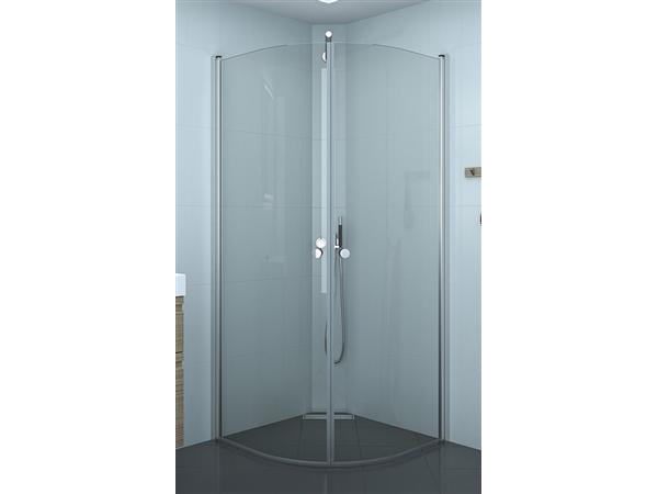 Dansani Match Halvrund Brusedør 200*87-89 Cm, Klart Glas