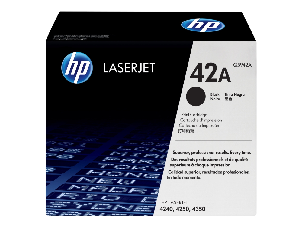 HP 42X - Højtydende - sort - original - LaserJet - tonerpatron (Q5942X) - for LaserJet 4240, 4250, 4350