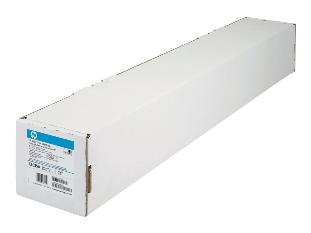 Plotterpapir Hp Bright White Inkjet Paper - Mat - Skinnende Hvid - Rulle A1 (61,0 Cm X 45,7 M) - 90 G/M² - 1 Rulle Papir - For Designjet 11X, 45Xx