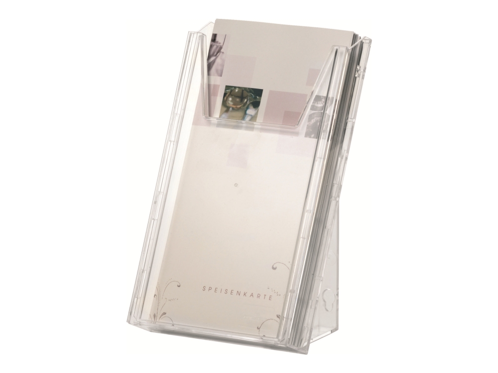 DURABLE COMBIBOXX - Litteraturholder - vægmonterbar, skrivebord - for A6, 1/3 A4, 210 x 116 mm - gennemsigtig