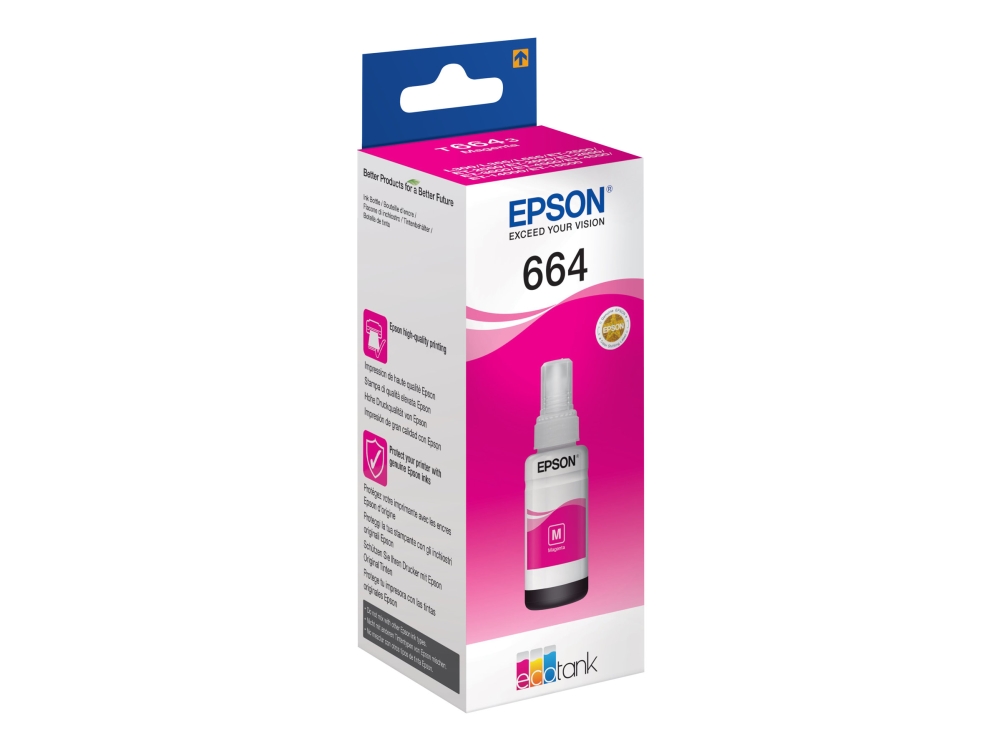 Epson T6643 - 70 Ml - Magenta - Original - Blækrefill - For Ecotank Et-14000, Et-16500, Et-2500, Et-2550, Et-2600, Et-2650, Et-3600, Et-4500, Et-4550
