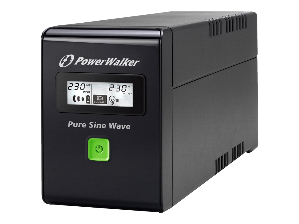 Powerwalker Vi 600 Sw Ups Ac 220/230/240 V 360 Watt 600 Va 7 At Usb Output Stikforbindelser: 2 Sort