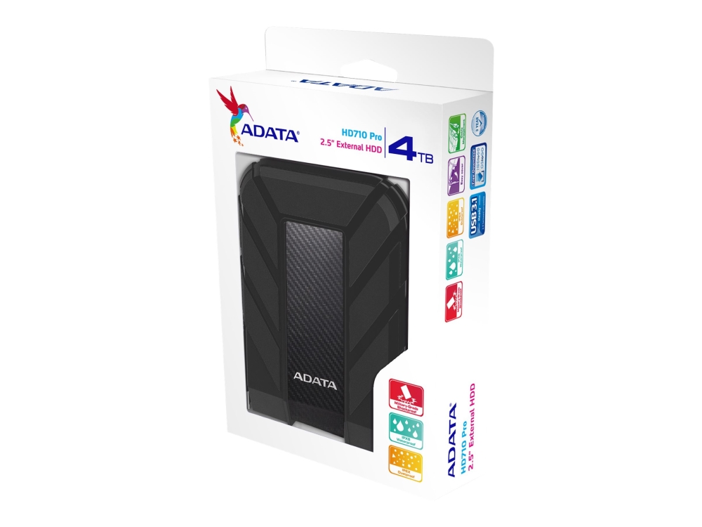 Adata Hd710 Pro - Harddisk - 4 Tb - Ekstern (Bærbar) - Usb 3.1 - Sort