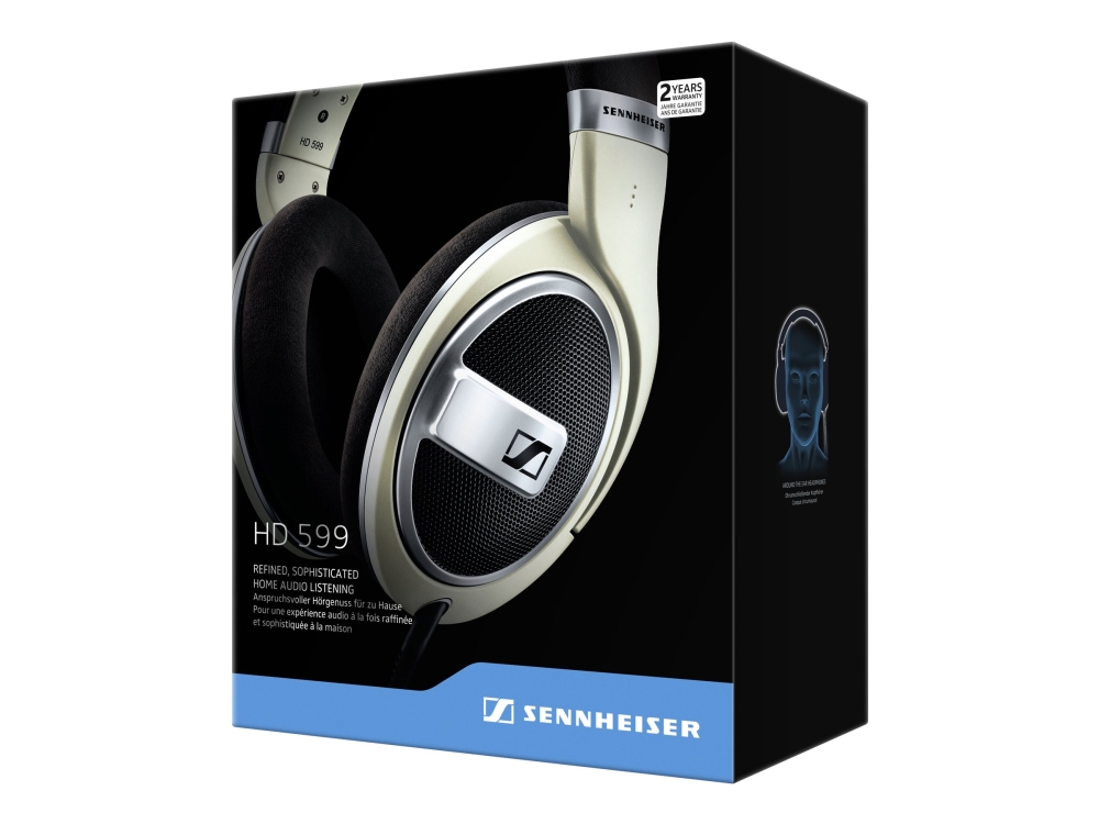 Sennheiser HD 599 - HD 500 - hovedtelefoner - fuld størrelse - kablet - 3,5 mm jackstik - brun, elfenben, mat metallisk