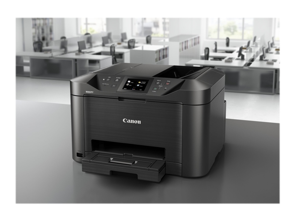 Canon MAXIFY MB5150 - Multifunktionsprinter - farve - blækprinter - A4 (210 x 297 mm), Legal (216 x 356 mm) (original) - A4/Legal (medie) - op til 22 spm (kopiering) - op til 24 ipm (udskriver) - 250 ark - 33.6 Kbps - LAN, Wi-Fi(n), USB vært, USB 2.0