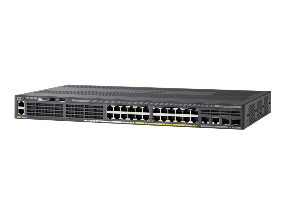 Cisco Catalyst 2960X-24Ts-Ll - Switch - Administreret - 24 X 10/100/1000 + 2 X Gigabit Sfp - Desktop, Monterbar På Stativ