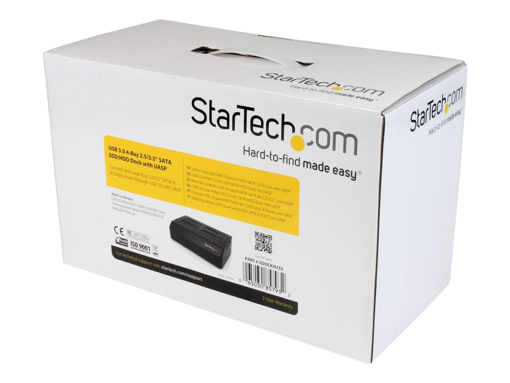 StarTech.com 4-Bay USB 3.0 to SATA Hard Drive Docking Station, USB Hard Drive Dock, External 2.53.5 SATA III (6Gbps) SSDHDD Docking Station, Hot-Swappable Hard Drive Bay - Dual 40mm Fans, Top-Loading - Kabinett för lagringsenheter - 4 fack (SATA-600) - för P/N: SVA12DN4NEUA | Datorkomponenter - Hårddisk & Lagring - Kabinett & docking | GameStuff