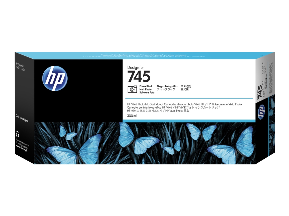 Hp 745 Designjet Druckerpatrone Fotoschwarz, 300 Ml, Hp Designjet Z2600 Postscript-Drucker, Hp Designjet Z5600 Postscript-Drucker, Thermal Inkjet, Sc