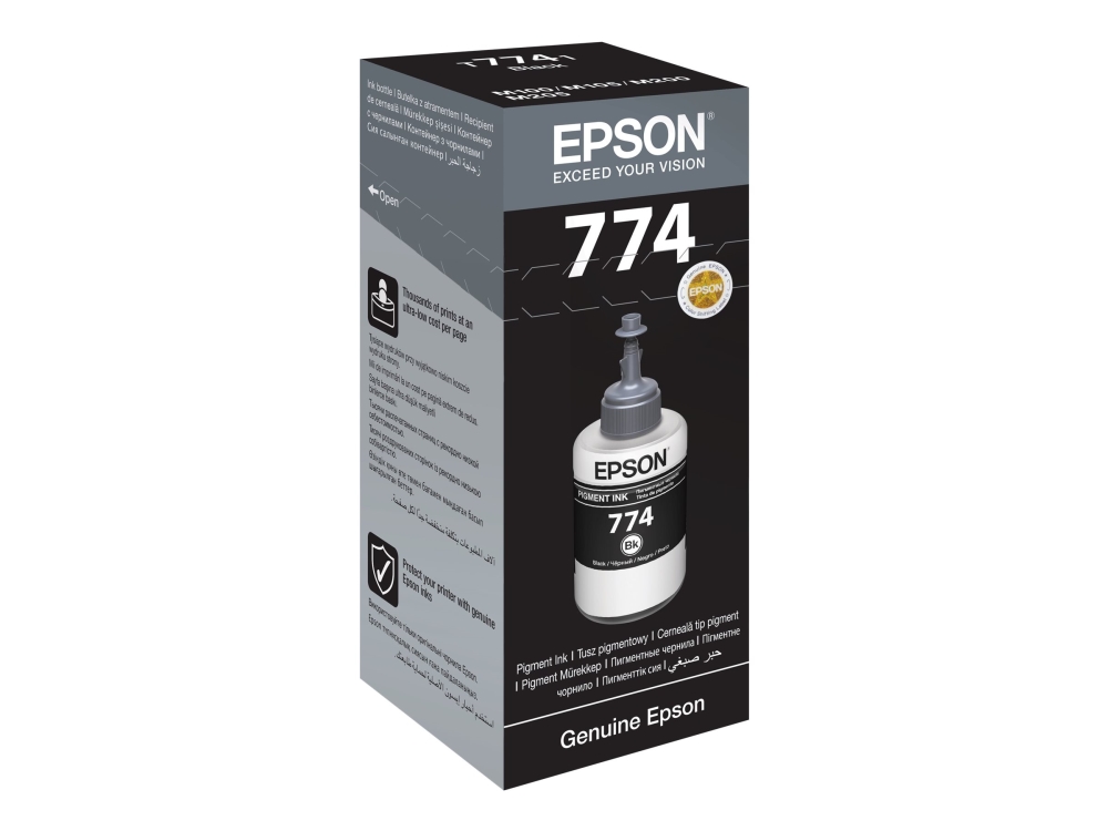 Epson T7741 Pigment Black Ink Bottle 1X 140Ml, Schwarz, Epson, Ecotank Et-4550 Ecotank Et-3600 Ecotank Et-16500, 140 Ml, Schwarz, 140 Ml