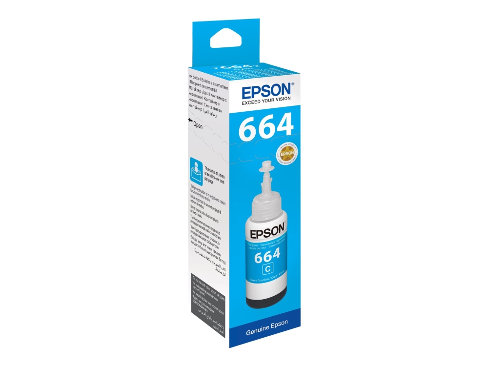 Epson T6642 - 70 Ml - Cyan - Original - Blækrefill - For Epson L386 Ecotank Et-2600, 2650, L121, L1455 Ecotank Its L3050, L3060, L3070
