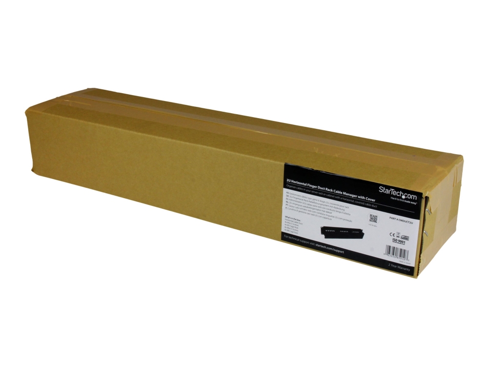 StarTech.com 2U horisontell kanalpanel för kabelhantering med fingrar och lock för hylla - Rackpanel för kabelhantering - svart - 2U - 19 - för P/N: RACK-18U-20-WALL-OA, RACK-21U-20-WALL-OA, RK3236BKF, RK4236BKB, RKQMCAB12V2 | Datorer & Surfplattor - Rackkabinetter - Tillbehör | GameStuff
