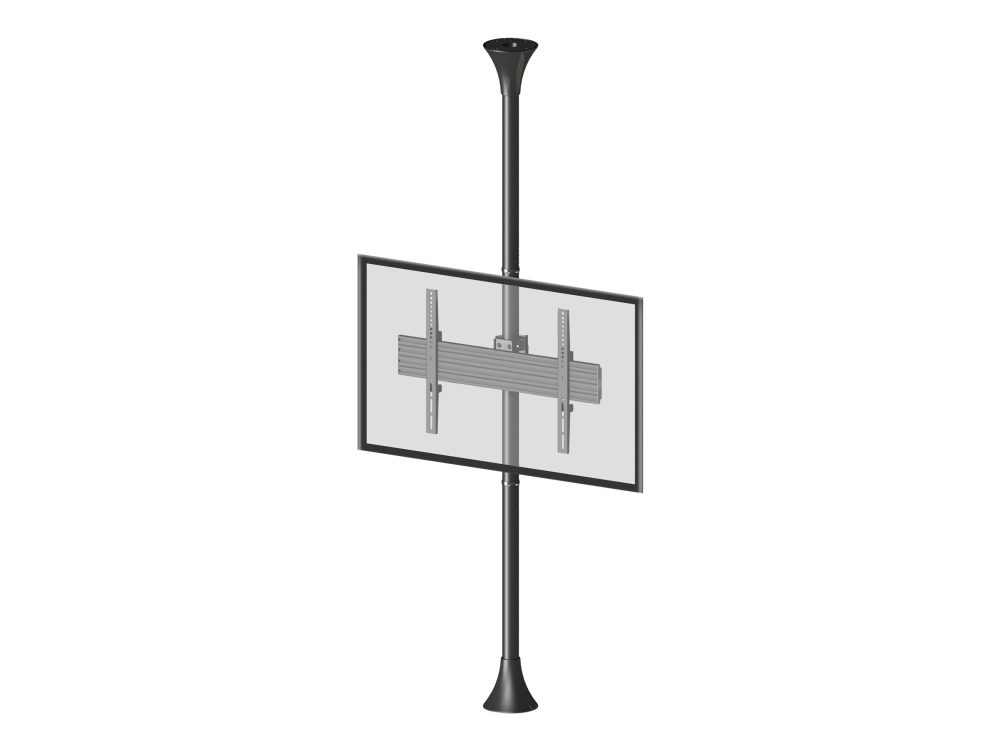 Multibrackets M Pro Single Side MBFC1U - Monteringssæt (klemmestykke til stang, kolonnehætte, VESA-monteringsbøjle, intern pælesamlestykke, 2 forlængerrør (1,5 m)) - for fladt panel - aluminium, stål - sort - skærmstørrelse: 40-65 - loftsmonterbar, montering i gulv
