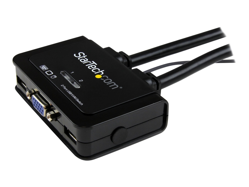 Startech 2 Port Usb Vga Cable Kvm Switch - Usb Powered With Remote Switch - Kvm With Vga - Dual Port Vga Kvm Switch (Sv211usb) - Kvm Switch - 2 X Kvm