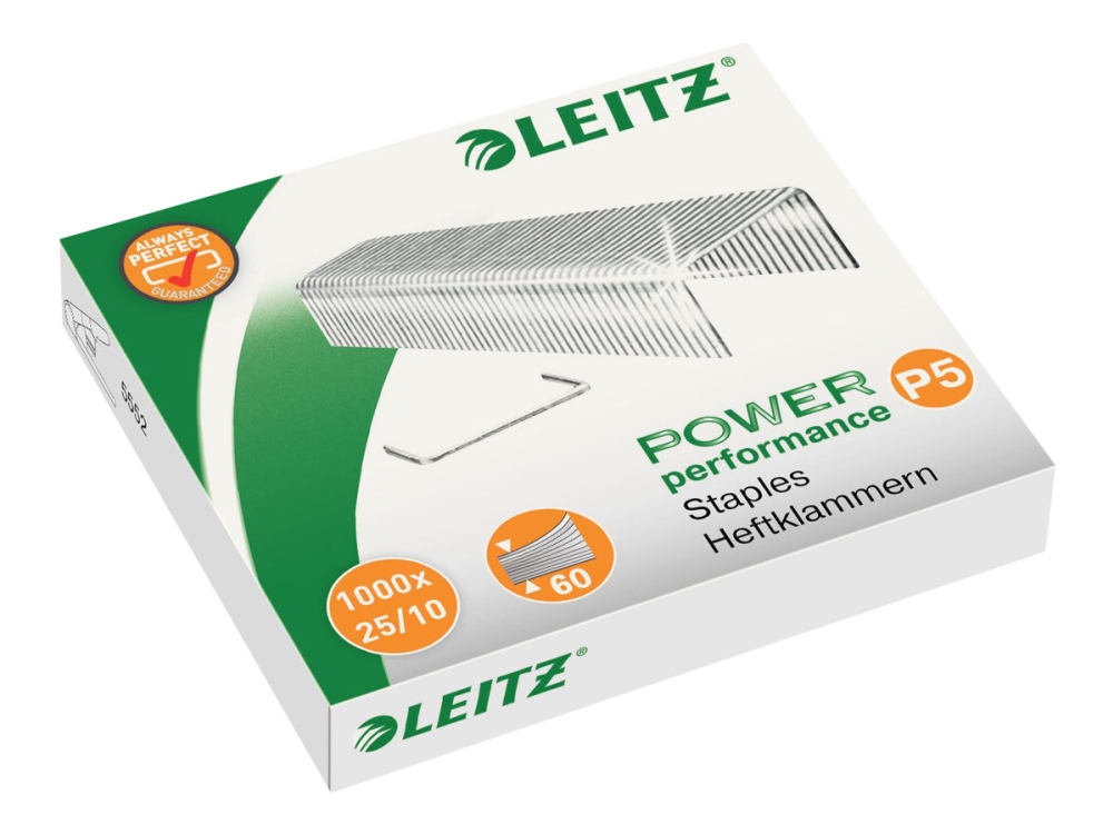 Staples Leitz 5574, 25/10, låda med 1 000 st. | Kontorsmaterial - Häftapparater & häften - Häftklamrar | GameStuff
