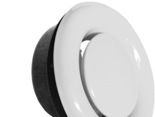 uds.venttiili Ø100 mm - RAL 9016 sis. kehyksen