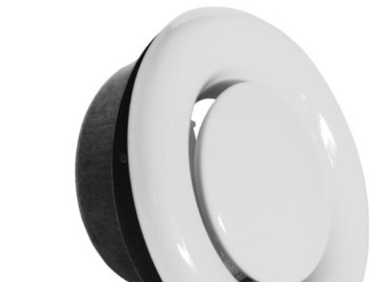 uds.venttiili Ø125 mm - RAL 9016 sis. kehyksen