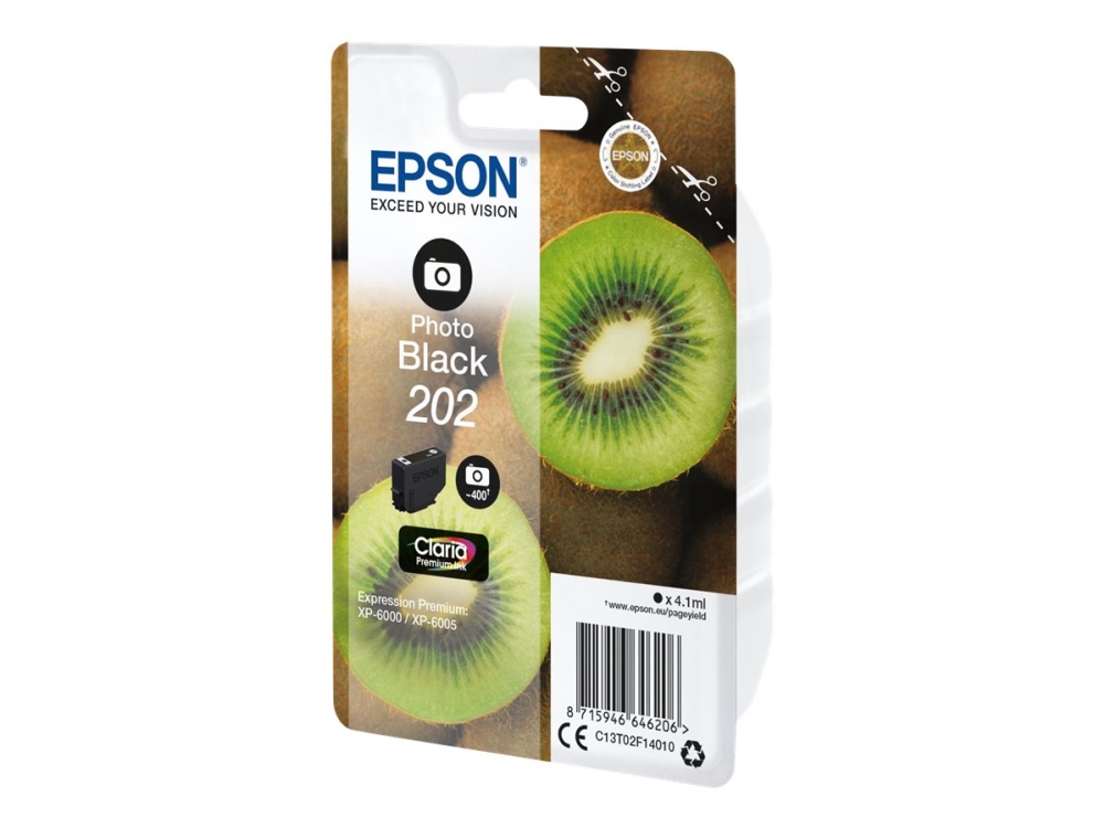 Epson 202 - 4.1 Ml - Foto-Sort - Original - Blister Med Rf/Akustisk Alarm - Blækpatron - For Expression Premium Xp-6000, Xp-6005