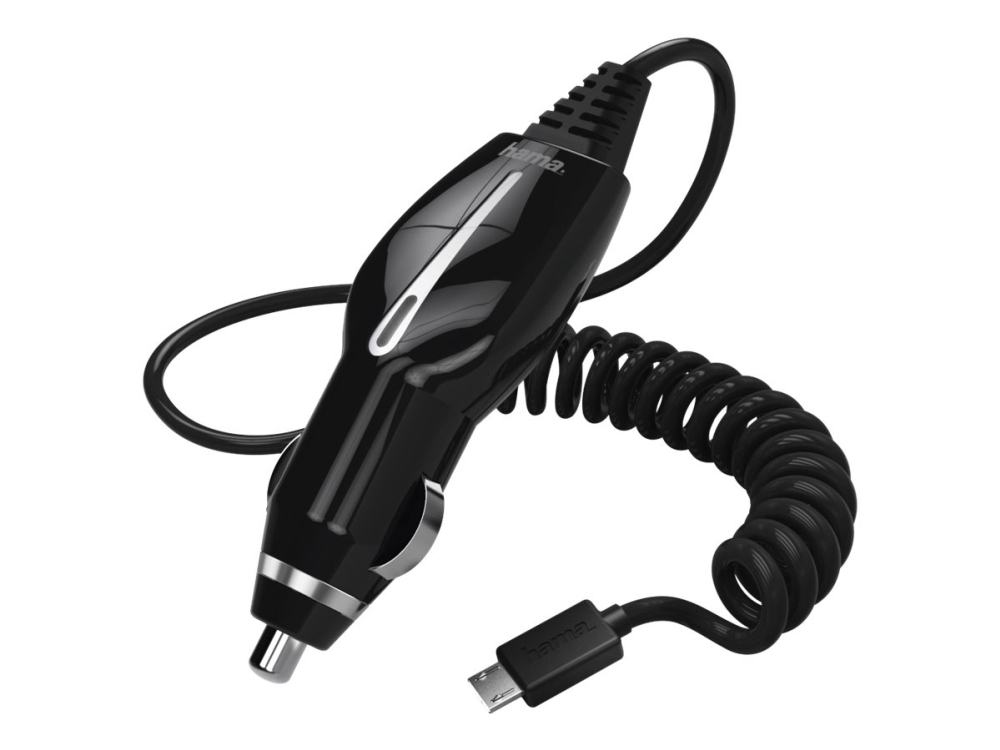Hama Car Charger - Bilstrømsadapter - 6 Watt - 1.2 A (Micro-Usb Type B) - Sort