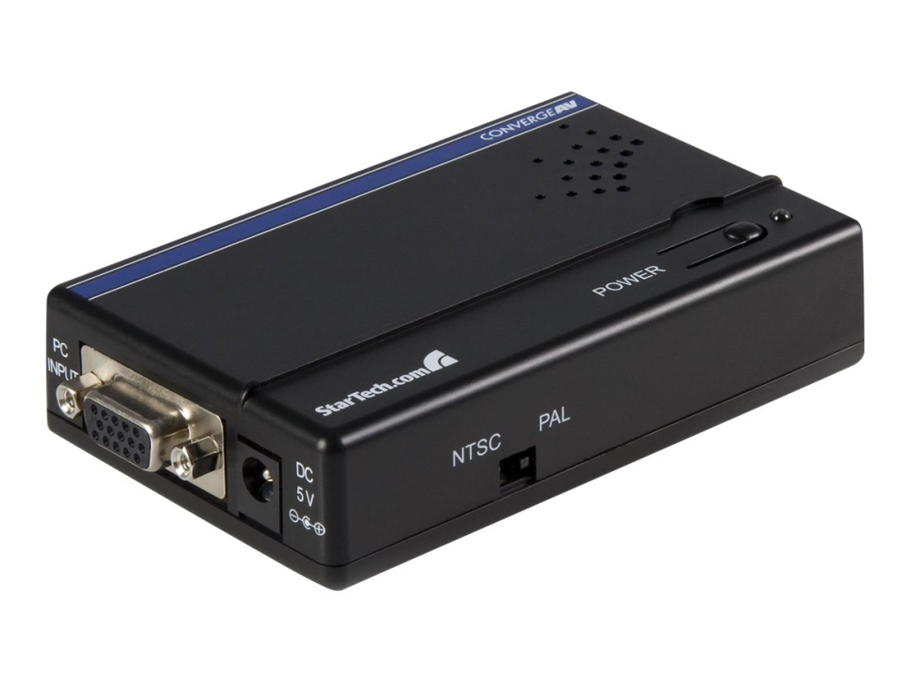 Startech.Com High Resolution Vga To Composite (Rca) Or S-Video Converter - Pc To Tv Video Adapter - 1600X1200 Rgb To Tv (Vga2vid) - Video Transformer