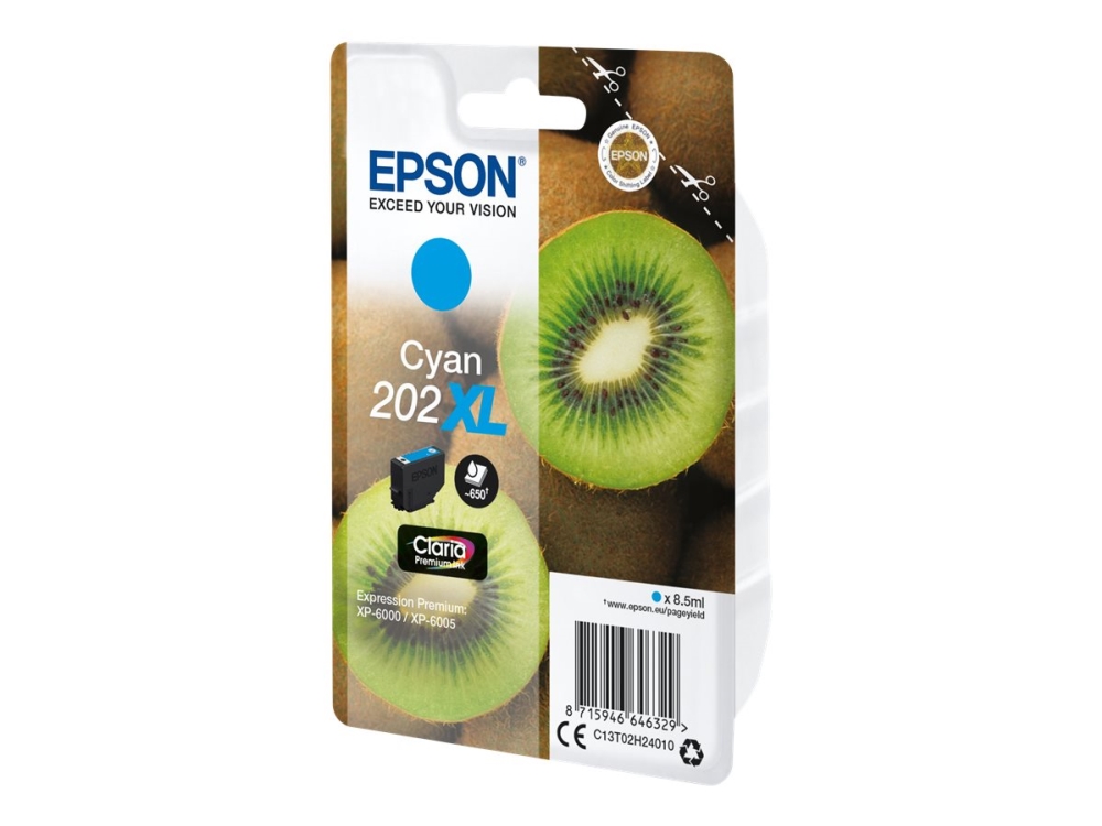 Epson 202Xl - 8.5 Ml - Xl - Cyan - Original - Blister Med Rf/Akustisk Alarm - Blækpatron - For Expression Premium Xp-6000, Xp-6005