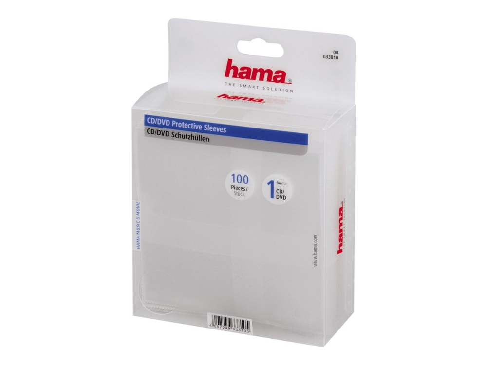 Hama CD/DVD Protective - CD/DVD lomme - kapacitet: 1 - (pakke med 100)