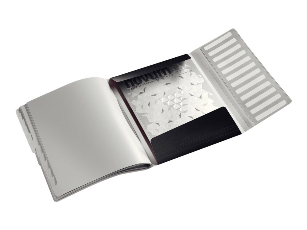 Leitz Style - Klassificeringsmappe - 12 rum - 12 dele - for A4 (210 x 297 mm) - kapacitet: 200 ark - med faneblade - sort satin